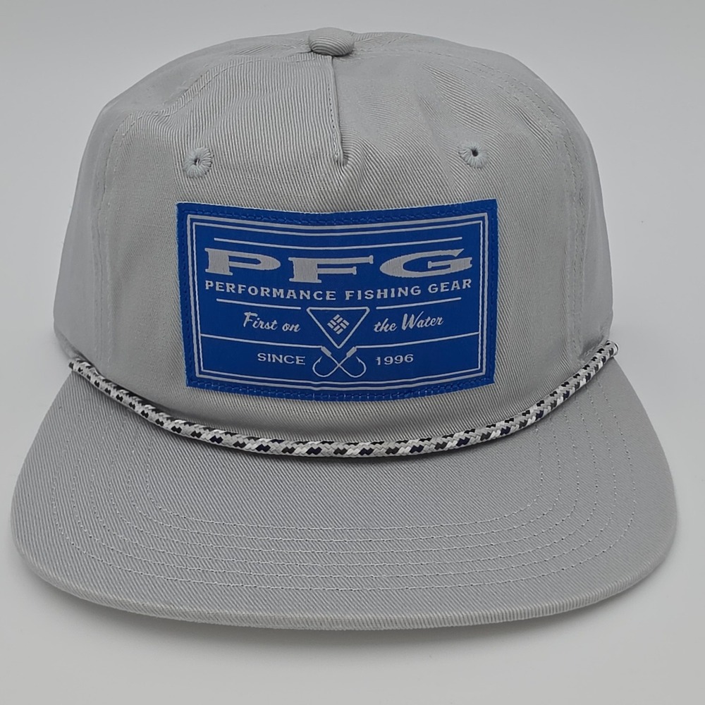 Columbia PFG Performance Fishing Gear Grey Rope Snapback Hat CS2820 NWT